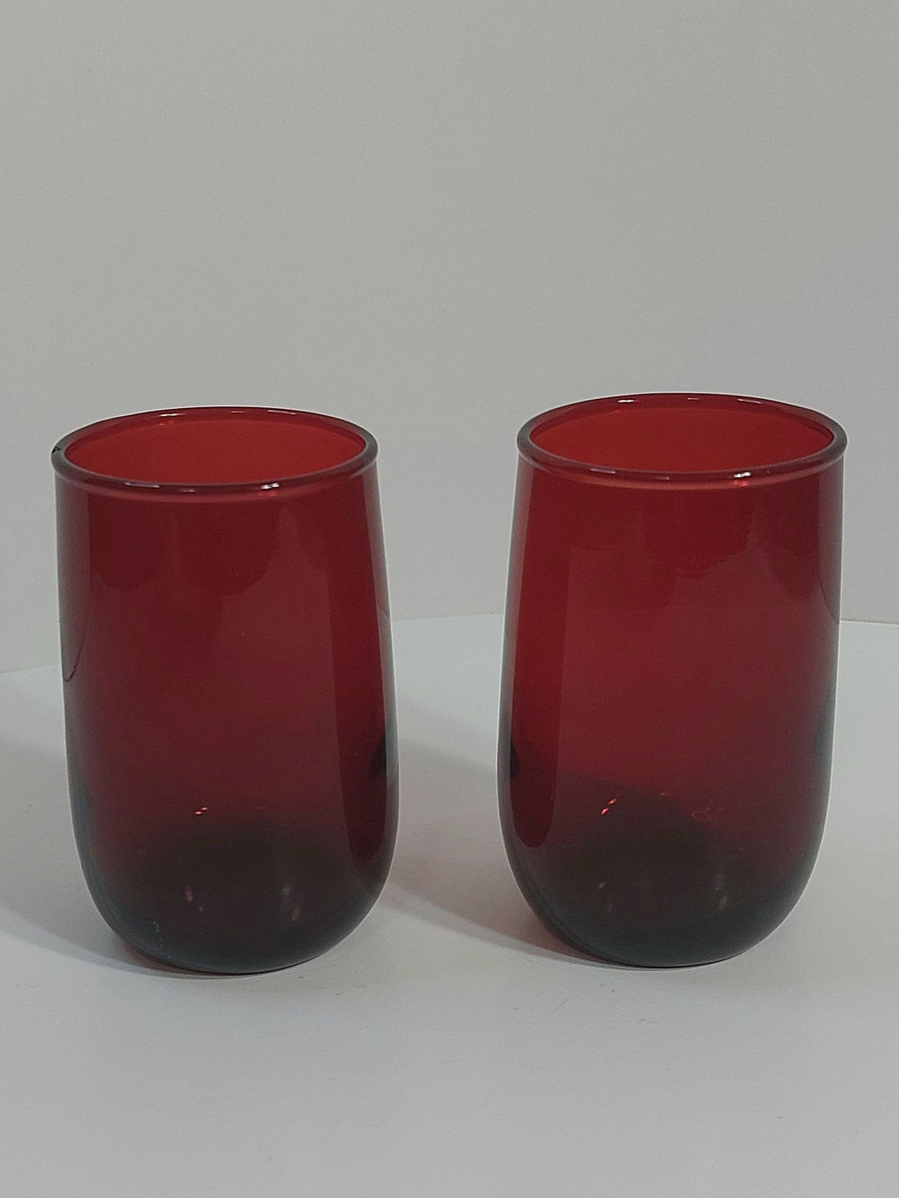 Ruby Red Vintage Juice Glasses Set of 2
